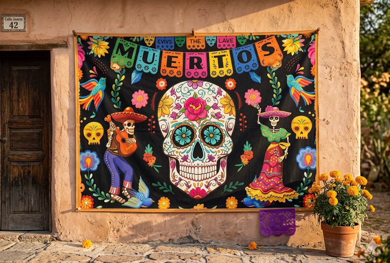 TELON HALLOWEEN/DIA DE MUERTOS 200X180CM MOD.9