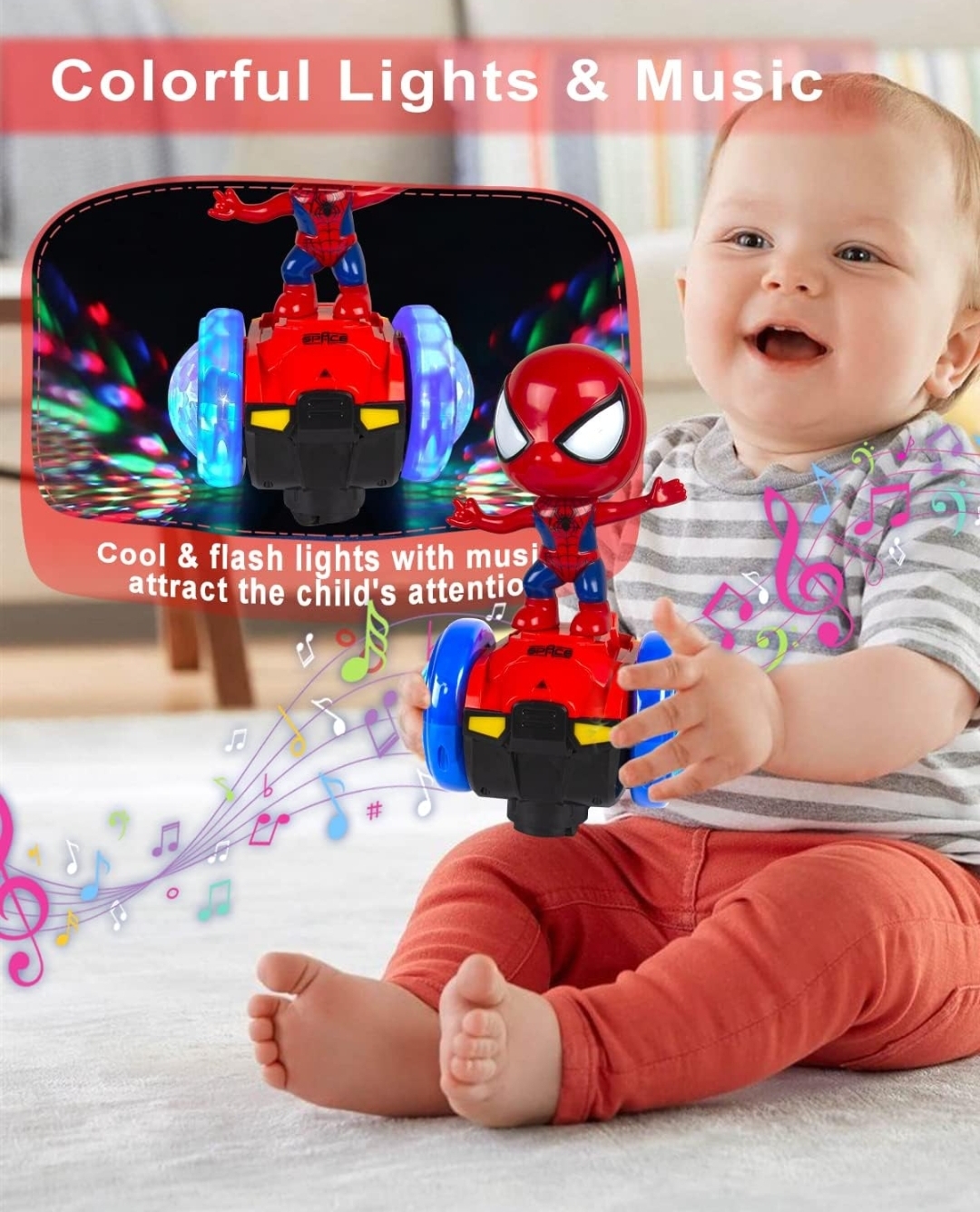 CARRITO CON LUZ Y SONIDO SPIDERMAN BEBÉ