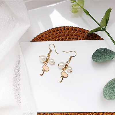 ARETES FLAMINGO CON PERLAS