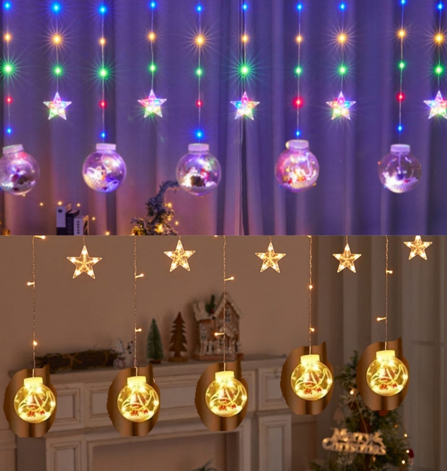 SERIE LUCES NAVIDEÑAS ESFERAS ESTRELLAS