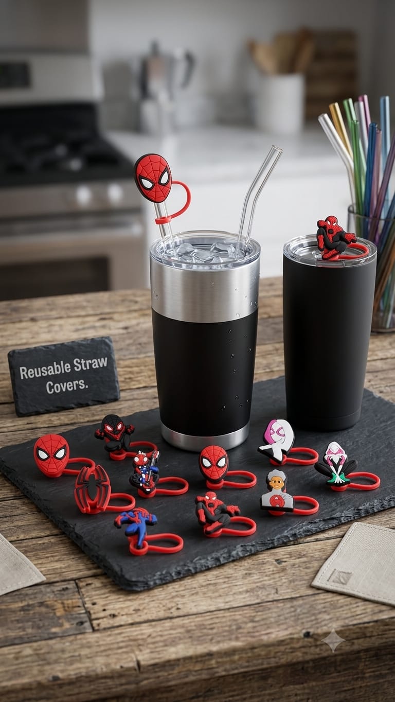 TAPA PARA POPOTE 10PZ SPIDERMAN