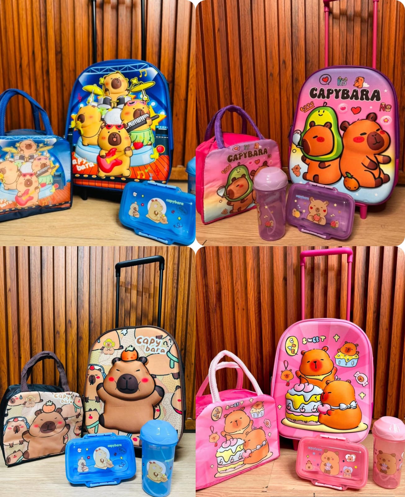COMBO MOCHILA KINDER CAPIBARA