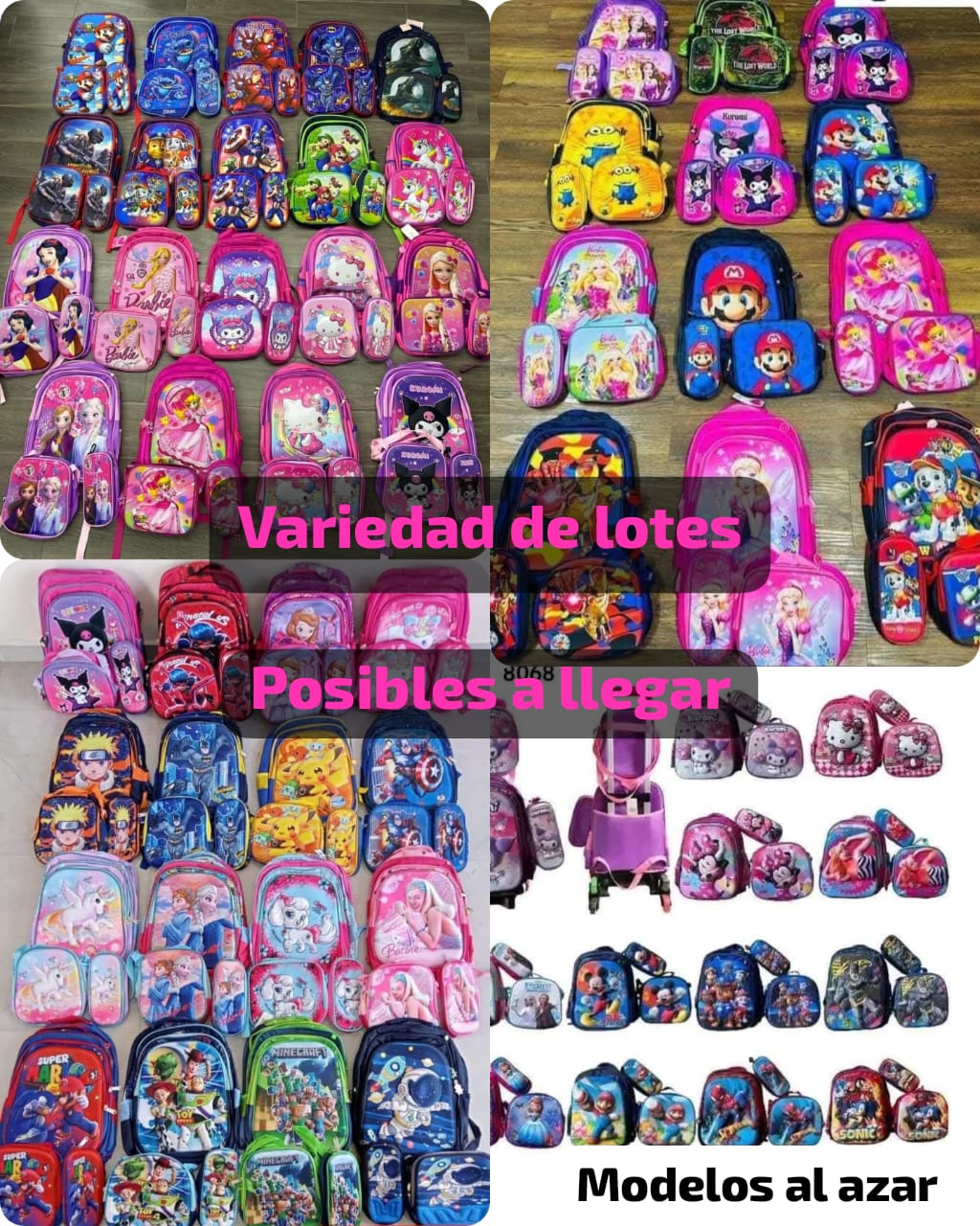 DOCENA MOCHILA COMBO TRIO AL AZAR
