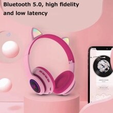 AURICULARES CASCO OREJAS GATO ROSA