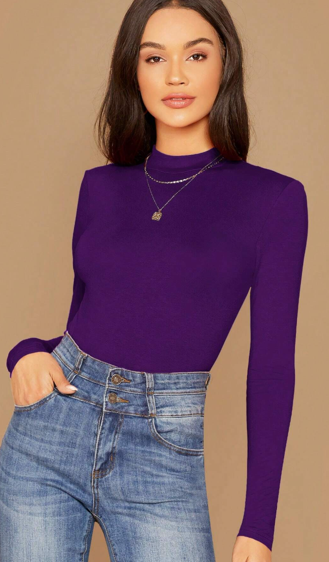DECENA DE BLUSA MANGA LARGA MORADO