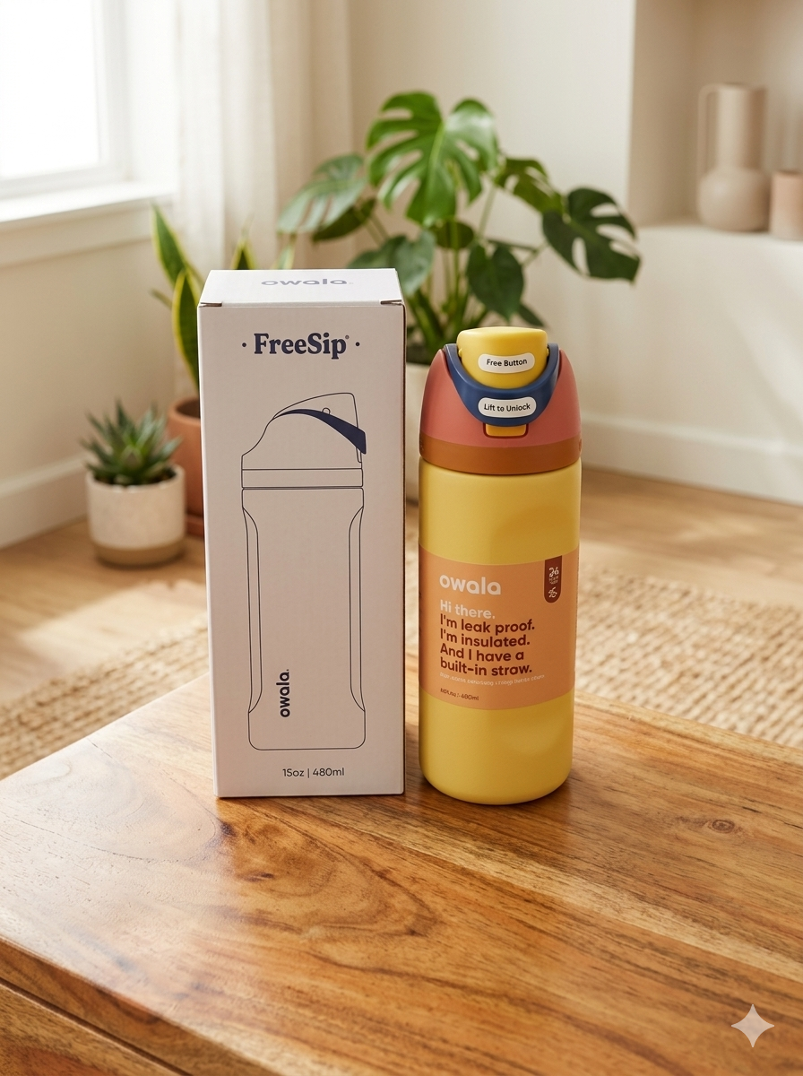 OWALA KIDS FREE SIP 16OZ AMARILLO/ROSA